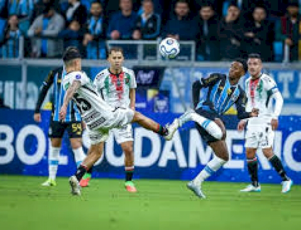 Grêmio vence o Palestino por 2 a 0 na Arena e só depende de si para avançar na Sul-Americana
