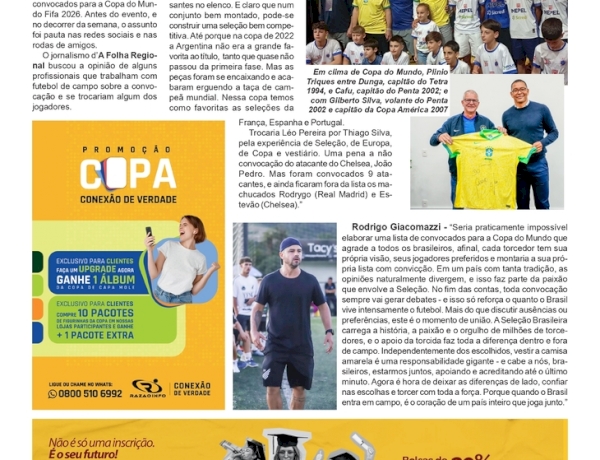 Copa do Mundo Fifa 2026 - A análise da convocação da Seleção Brasileira pelos nossos profissionais