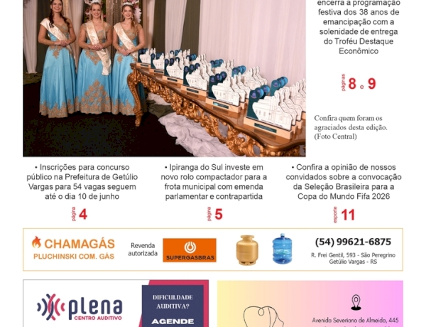 A FOLHA REGIONAL, Ano 27, nº 1.379. Getúlio Vargas RS, 22 de maio de 2026.