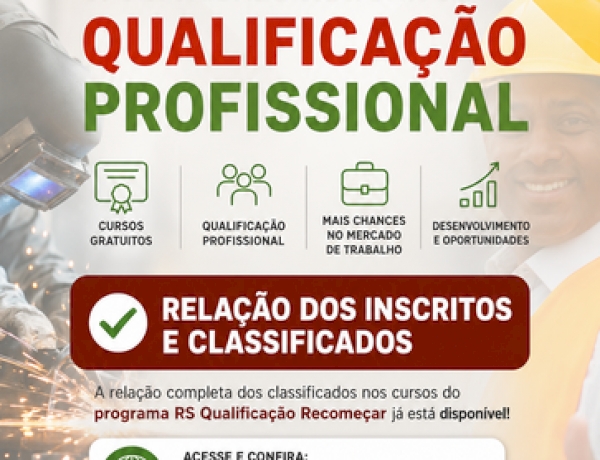 Prefeitura de Getúlio Vargas divulga resultado final dos classificados nos  cursos do programa RS Qualificação Recomeçar