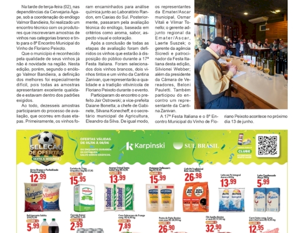 Floriano Peixoto - Qualidade dos vinhos locais é destaque