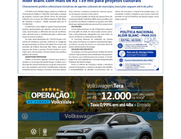 Prefeitura convida agentes culturais para palestra sobre o edital da Política Nacional Aldir Blanc