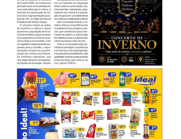 Orquestra Sinfônica Getuliense promove Concerto de Inverno neste sábado em Getúlio Vargas