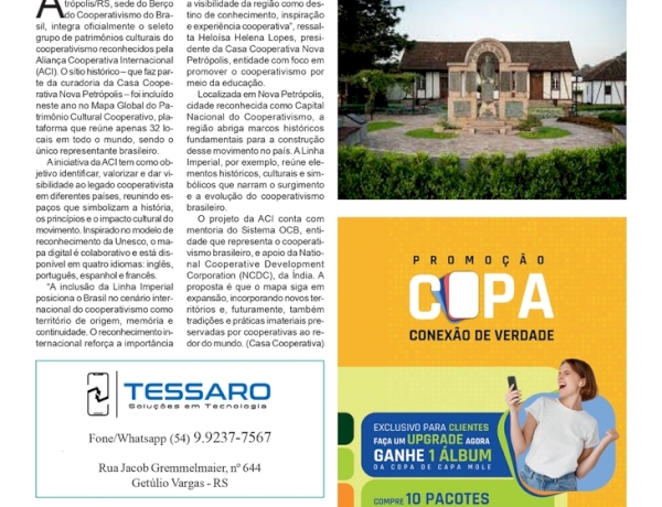 Linha Imperial é reconhecida como um dos 32 patrimônios culturais do cooperativismo no mundo
