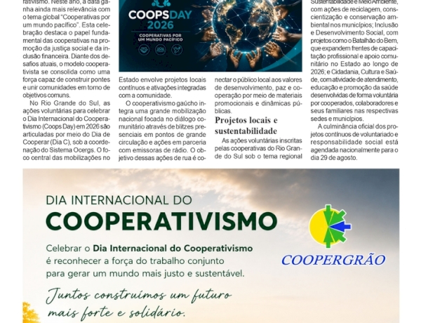 Dia Internacional do Cooperativismo - O Futuro Unido: celebrar a paz e a transformação social em 2026