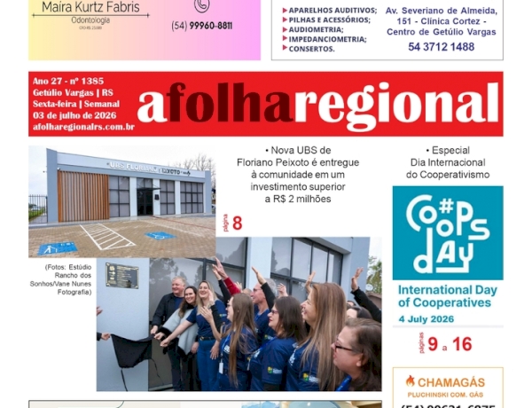 A FOLHA REGIONAL, Ano 27, nº 1.385. Getúlio Vargas RS, 03 de julho de 2026