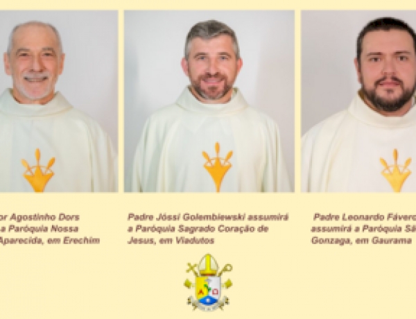 Diocese de Erexim realiza transferências no clero para atender necessidades pastorais
