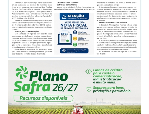Empresas prestadoras de serviços devem se adequar às novas regras para emissão da Nota Fiscal de Serviços Eletrônica