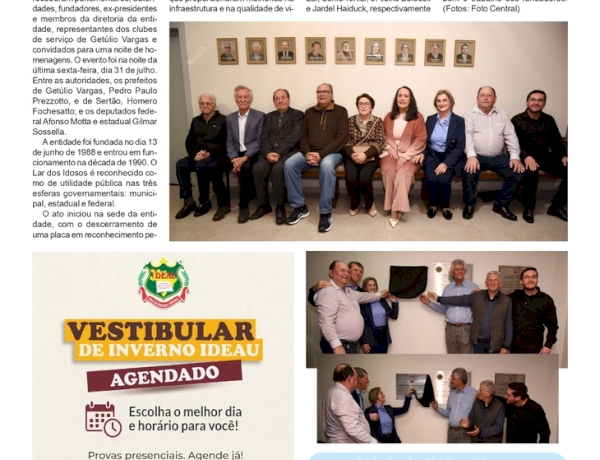 Lar dos Idosos presta homenagens e inaugura a Galeria de Ex-Presidentes