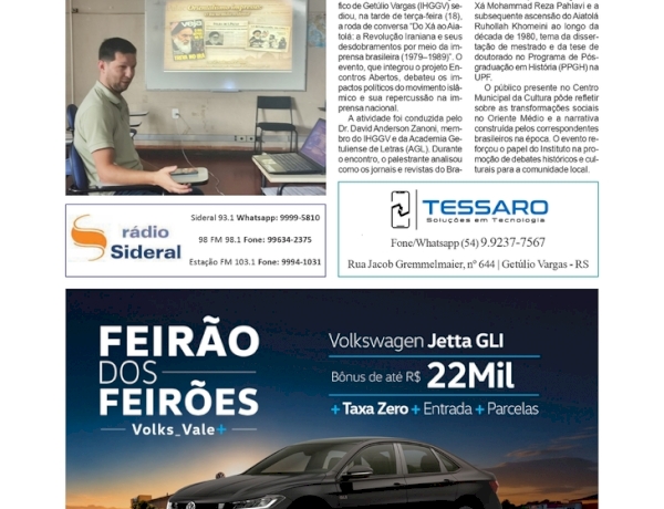 Instituto Histórico - No encontro aberto de agosto a presença do professor David Zanoni