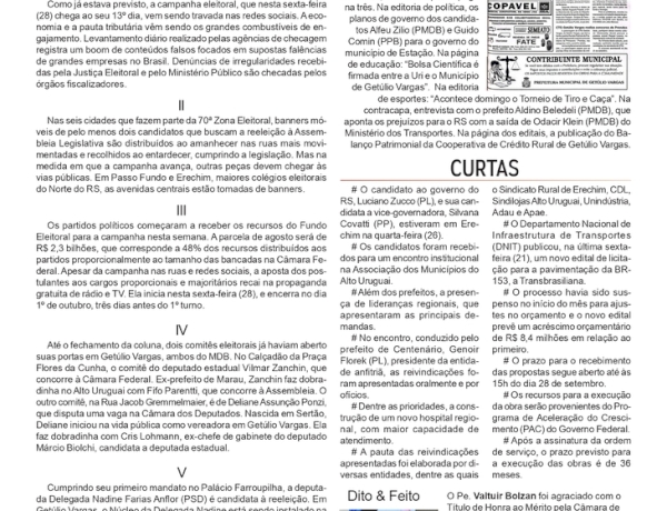 A largada acabou: a corrida real começa agora, por Neivo A T Fabris. Edição 28/8/2026
