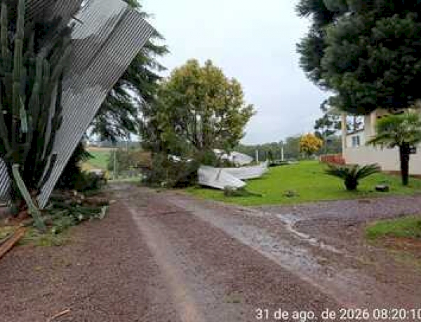 Ipiranga do Sul decreta situação de emergência após temporal de granizo e vendaval