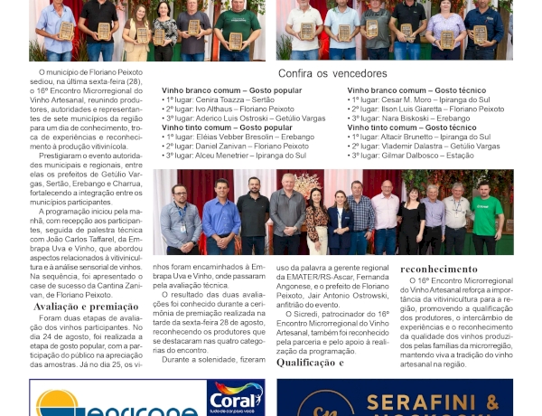 16º Encontro Microrregional do Vinho Artesanal premia produtores da região em Floriano Peixoto