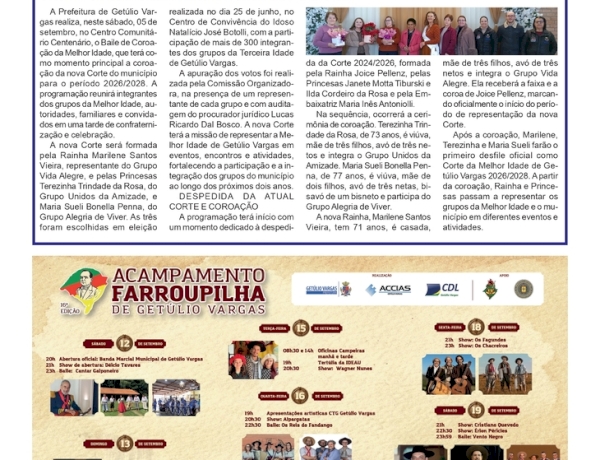 Baile de Coroação da Melhor Idade será realizado neste sábado em Getúlio Vargas