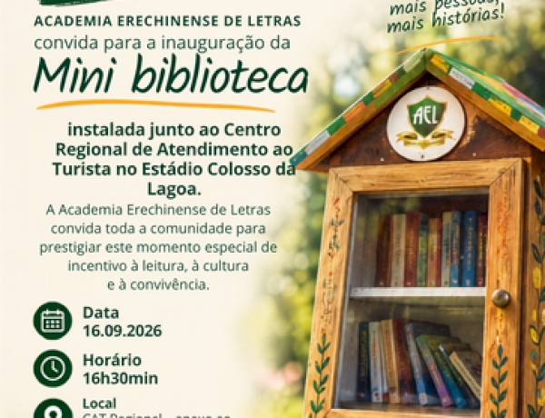 Livro Livre inaugura mini biblioteca no CAT Regional em Erechim