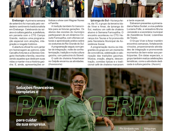 Cultivo à tradição nos municípios de Erebango e Ipiranga do Sul