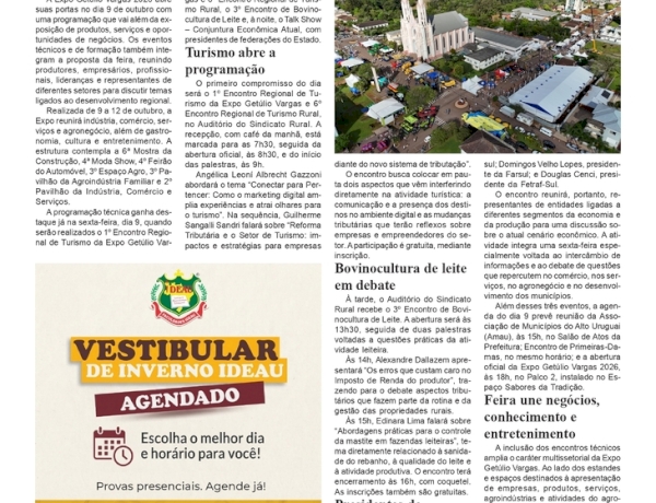 Expo Getúlio Vargas amplia programação com encontros técnicos e debates sobre temas estratégicos