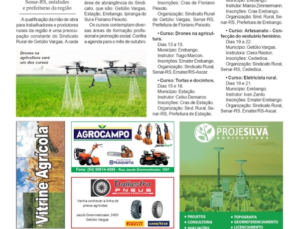 Sindicato Rural de Getúlio Vargas define os cursos para o mês de outubro