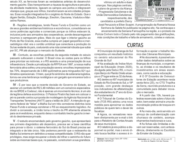 Trilhos de papel, por Neivo A T Fabris. Edição 25/9/2026