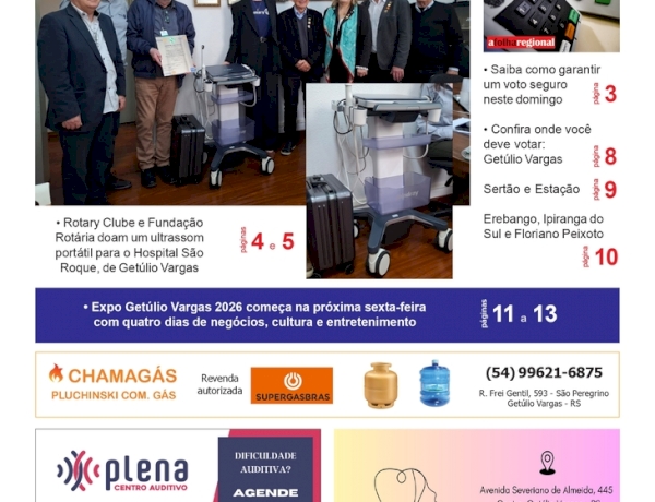 A FOLHA REGIONAL Ano 27, nº 1.397. Getúlio Vargas RS, 02 de outubro de 2026