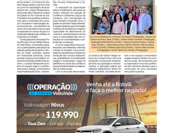 Fórum da Comarca de Getúlio Vargas capacita novos facilitadores em Justiça Restaurativa
