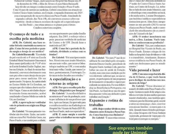 Especial Dia do Médico — Entrevista com o Dr. Gabriel Barancelli