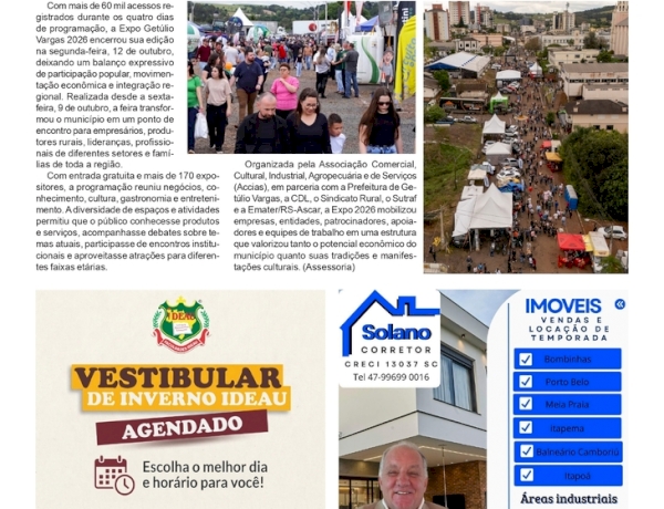Evento da Expo Getúlio Vargas reúne mais de 60 mil visitantes e celebra a força econômica, cultural e comunitária da região