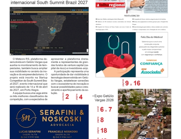 A FOLHA REGIONAL. Ano 27, nº 1.400 - Getúlio Vargas RS, 16 de outubro de 2026