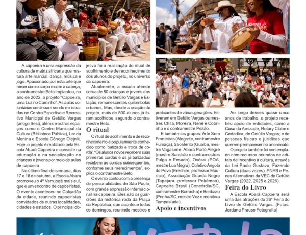 Escola Abará promove encontro de capoeiristas no Calçadão de Getúlio Vargas