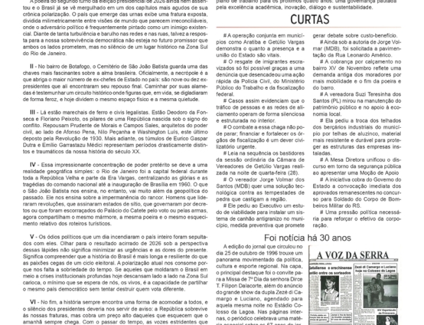 O que o passado nos diz sobre a fratura de 2026, por Neivo A T Fabris. Edição 30/10/2026