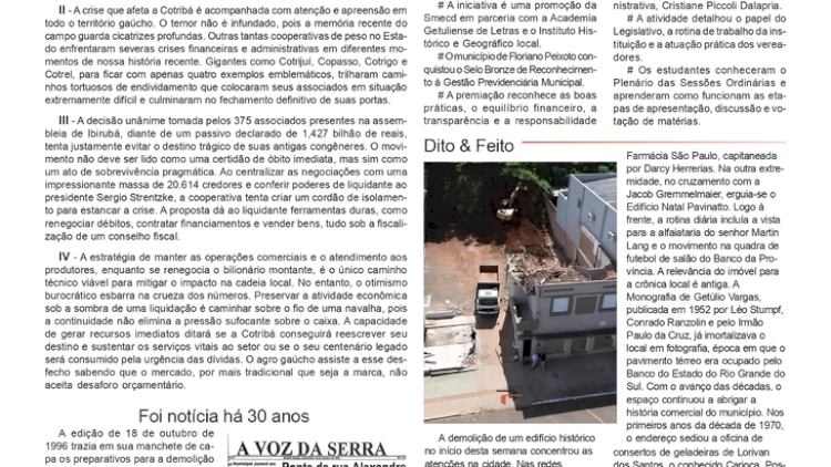 O peso da história não paga as dívidas, por Neivo A T Fabris. Edição 23/10/2026