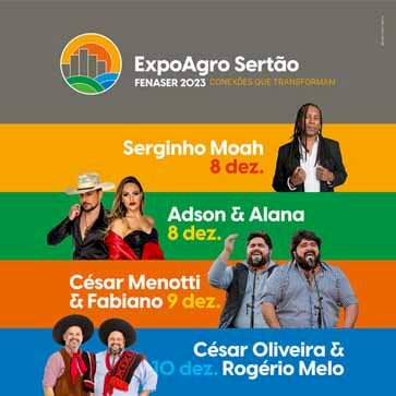 Está aberta a comercialização do 1º lote de ingressos para os shows que acontecem na ExpoAgro Sertão