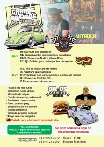 1º Encontro de carros antigos de Getúlio Vargas:  um fim de semana repleto de atrações