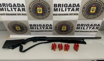 Polícia apreende espingarda e munições em Gaurama