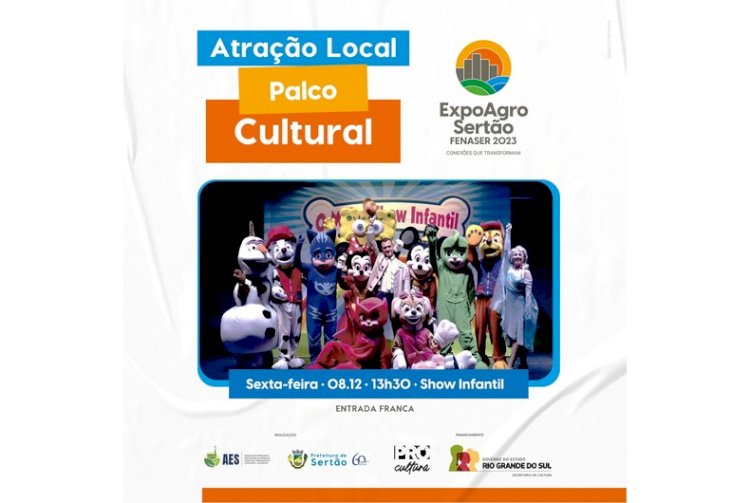 EXPO AGRO SERTÃO - Palco cultural abre programação com show infantil