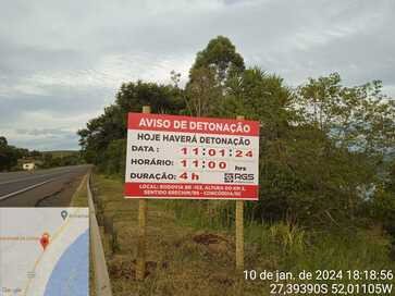 BR-153 sentido Erechim – Concórdia será bloqueada das 11h às 15h