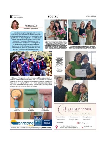 SOCIAL - Anissara Zir / coluna da edição do dia 19 de janeiro de 2024.