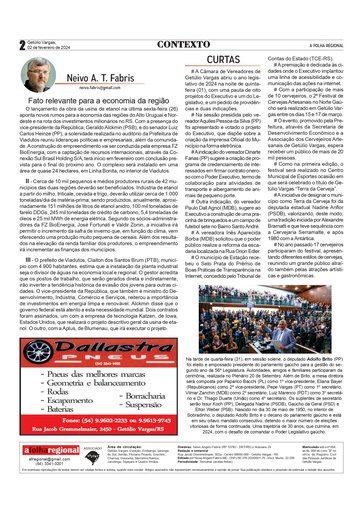 CONTEXTO - Neivo A. T. Fabris / Coluna da edição do dia 02 de fevereiro de 2024.