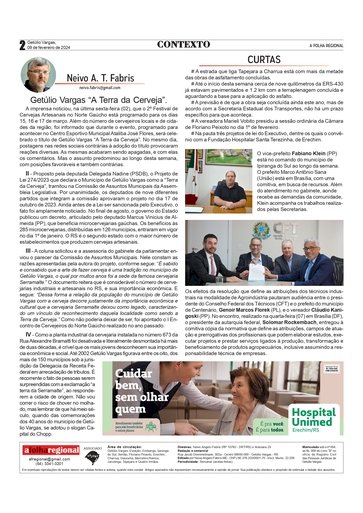 Contexto - Neivo A T Fabris - Coluna da edição do dia 09 de fevereiro de 2024.
