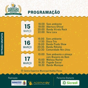 Definida a programação do 2º Festival de  Cervejas Artesanais no Norte Gaúcho