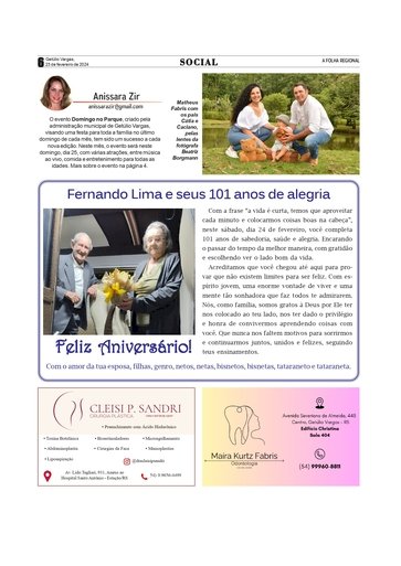 SOCIAL - Anissara Zir / Coluna da edição do dia 23 de fevereiro de 2024.