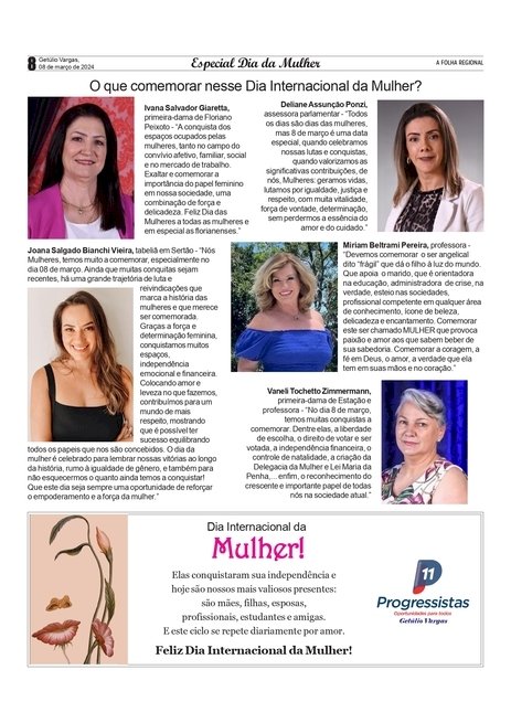 SOCIAL ANISSARA ZIR / Coluna da edição de 08 de março. ESPECIAL DIA DA MULHER (parte 3).