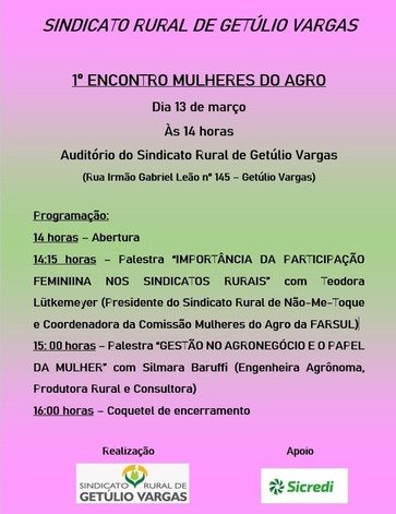 Sindicato Rural de Getúlio Vargas promove encontro de mulheres do agro