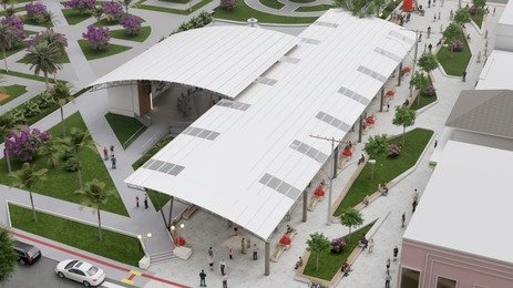 Praça General Flores da Cunha - Projeto de requalificação do calçadão junto a praça é aprovado com ressalvas