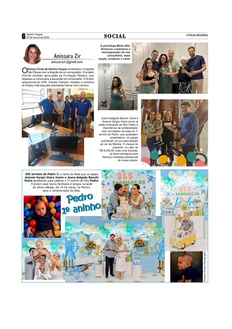 SOCIAL - ANISSARA ZIR / Coluna da edição do dia 22 de março de 2024.