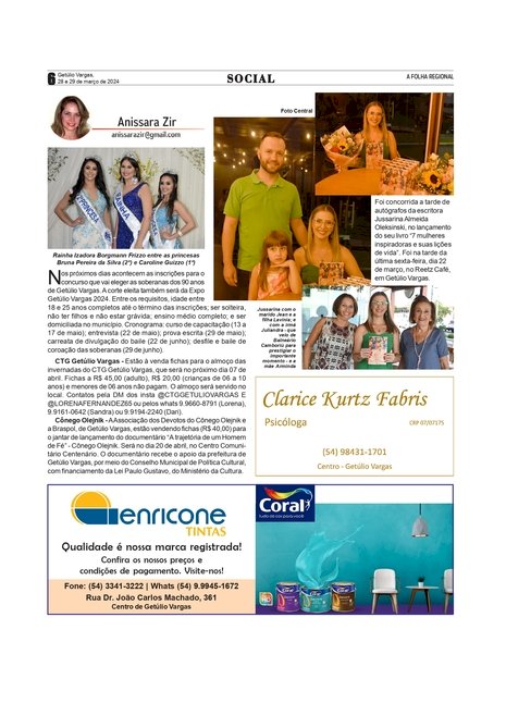 SOCIAL - ANISSARA ZIR / Coluna da edição de 28 e 29 de março de 2024.