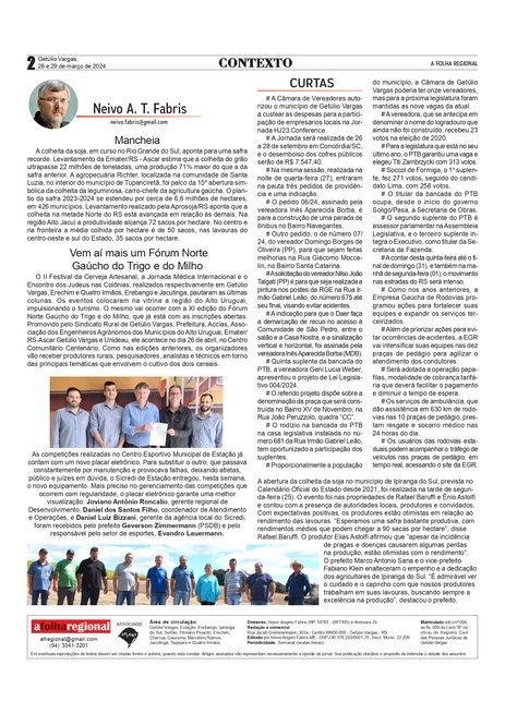 Contexto - Coluna da edição do dia 28 e 29 de março de 2024.