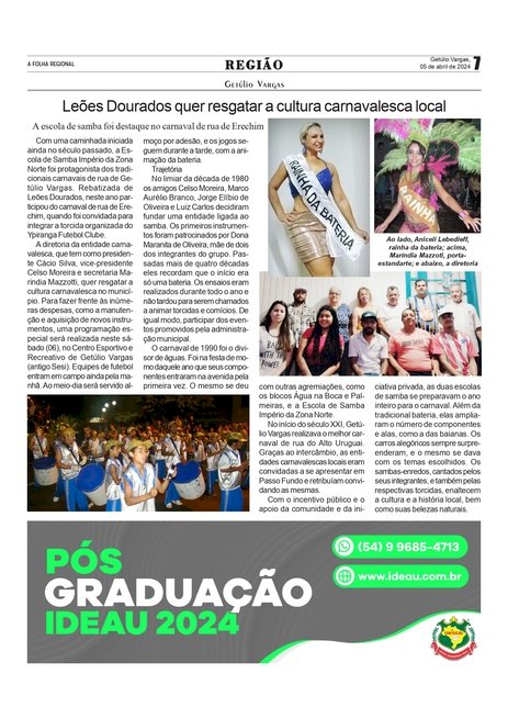 Leões Dourados quer resgatar a cultura carnavalesca em Getúlio Vargas