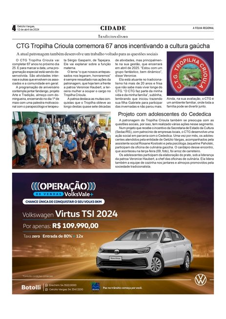 CTG Tropilha Crioula comemora 67 anos incentivando a cultura gaúcha