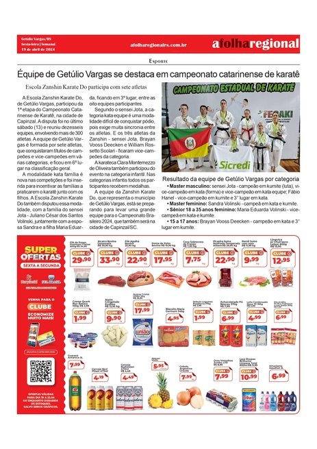 Esporte - Equipe de Getúlio Vargas se destaca em campeonato catarinense de karatê